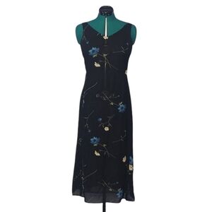 LAUNDRY by Shelli Segal Petite Womens Floral Print V - Neck midi dress Sz 8P